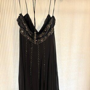 Sue Wong, S10, black halter beaded dress